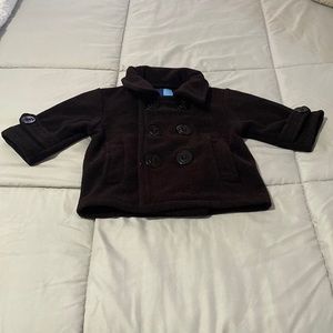 Infant boys black fleece pea coat